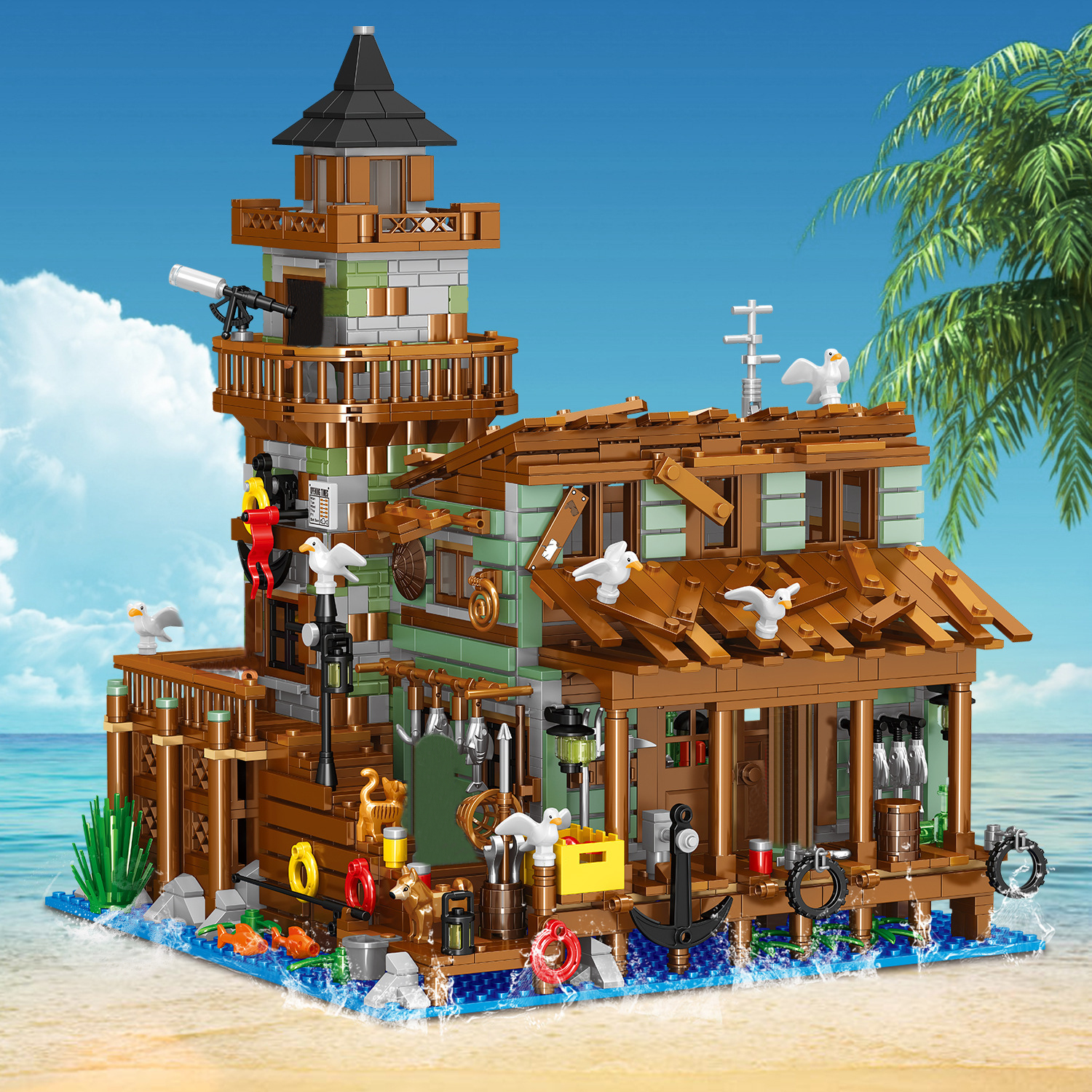 Mini Bricks Fisherman Cabin House Model Building Blocks - Temu