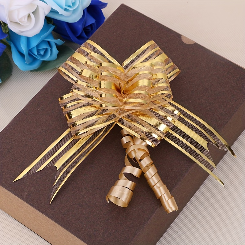 SANGAM Craft Flower Ribbon Pull Bows for Wrapping Decorative Accessories  Artwork 30 Pcs Ribbon Eco Friendly Hand Carved Basket Car Decorations