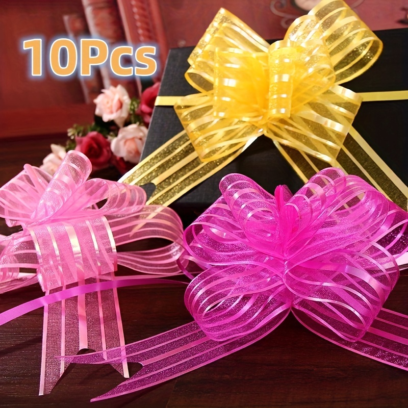 6 Pieces Pull Bows Wrapping Pull Bows for Gift Wrapping, Christmas, Party  Birthday Gift Wedding Ribbon Bows for Wrapping Boxes or Flower Decorations,  Valentine's Day Gift Decorations (red) : : Home