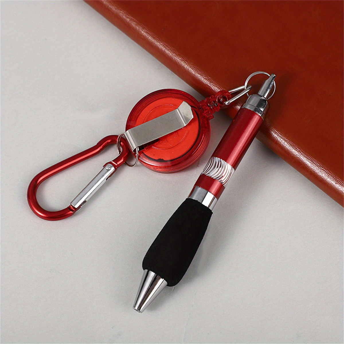 1pc Metal Drawstring Pen Drawstring Ballpoint Pen Carabiner Keychain Is A  Pen And A Decoration - Office & School Supplies - Temu