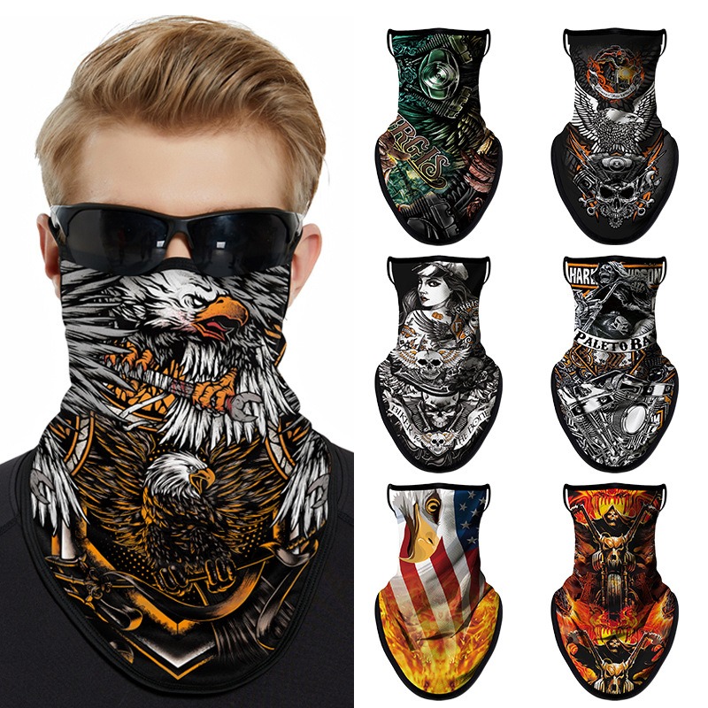 Ride Face Mask, Motorcycle Riding Ear Hanging Half Face,Cooling Neck Gaiter Bandana Face Mask,Summer Scarf Cover Sun UV Protection for Cycling
