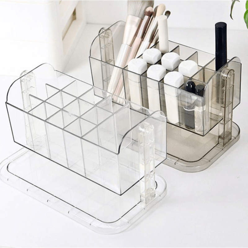 Acrylic Makeup Brush Holder and Organizer - Display Case for Cosmetics,  Jewelry, and Hair Accessories - Eyebrow Pencil, Lip Gloss, and Finishing  Box 