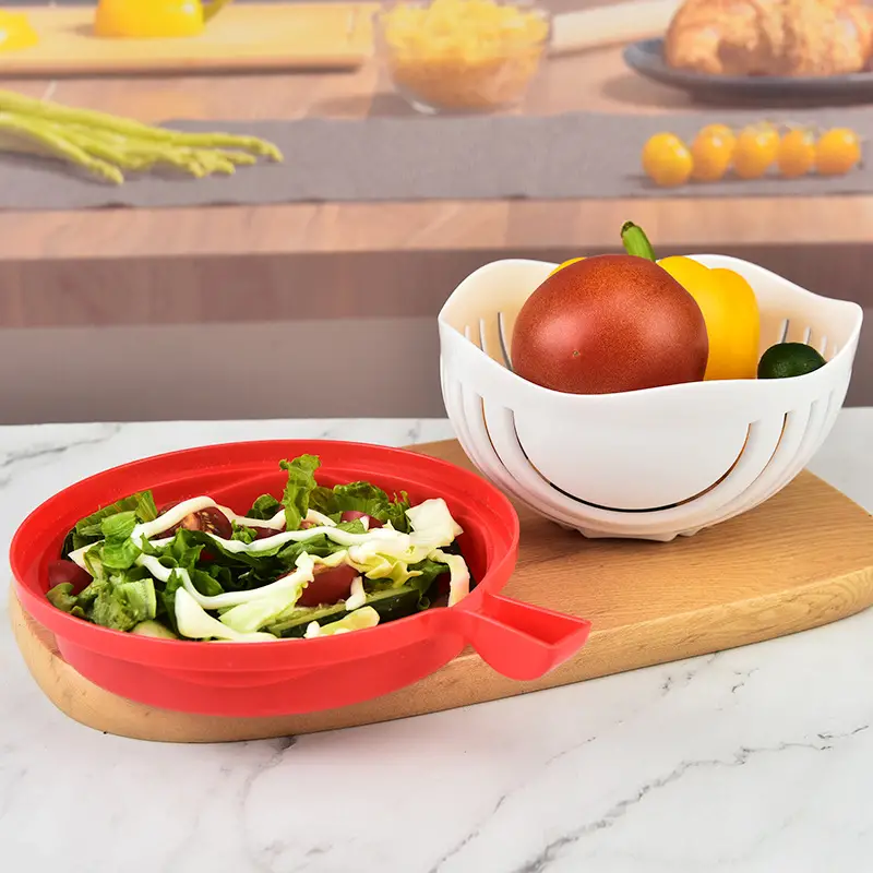 1pc Salad Cutting Bowl With Drainage Perfect For Fruits And Vegetables  Kitchen Essential For Easy Salad Making And Drainage Back To School Supply, Quick & Secure Online Checkout