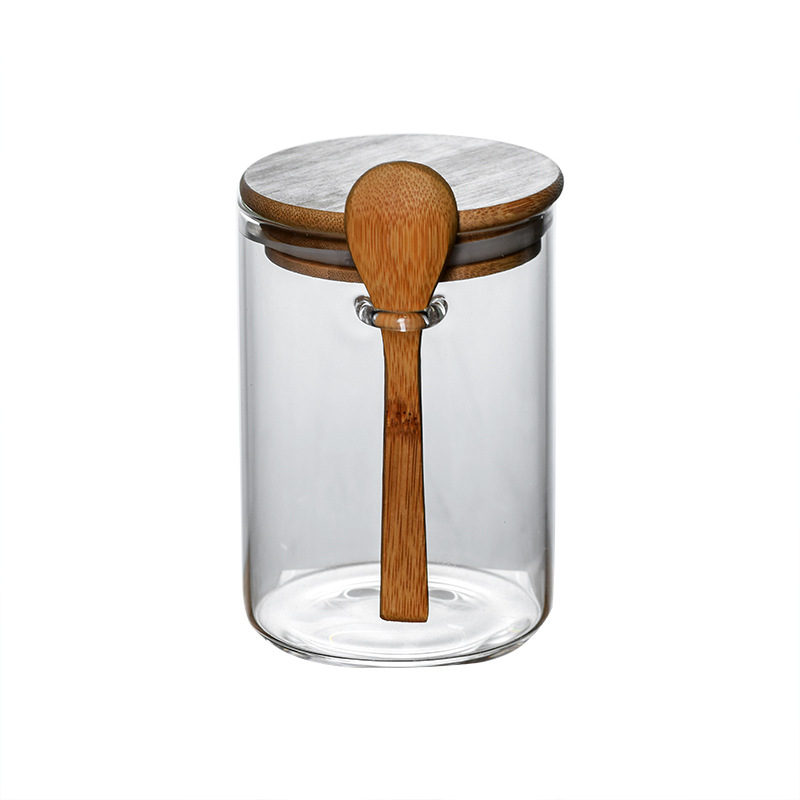 Airtight Glass Jars Candy Large Capacity 2pcs/3pcs 85 x 120mm Practical White Beans 475ml Coffee with Lids and Spoons