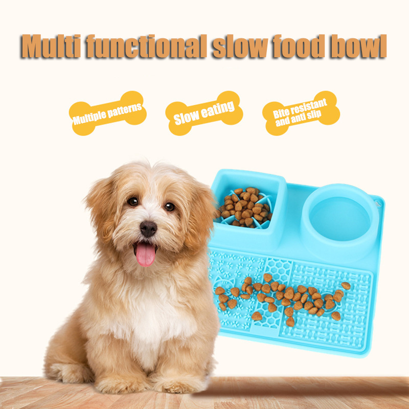 Anti Choking Slow Feeder Dog Bowl Silicone Bone Shaped Dog - Temu