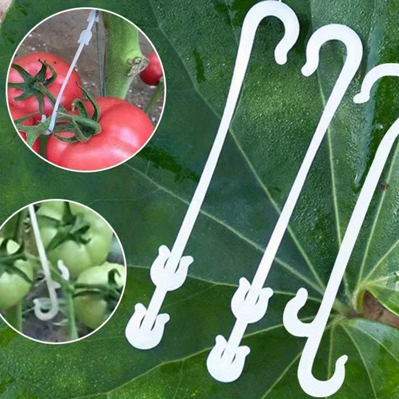 100pcs Durable Plastic Plant Support Hooks for Tomatoes, Vines, and Containers – Ideal for Indoor & Outdoor Gardening, Retro Style, Multi-Component Design for Sturdy Vegetable and Flower Growth, Plant Accessories