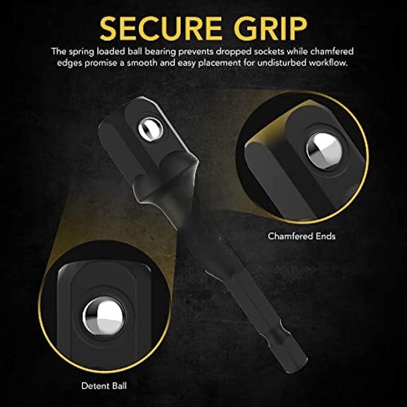 3pcs Impact Grade Socket Adapter Set, Extension Bit With Holder