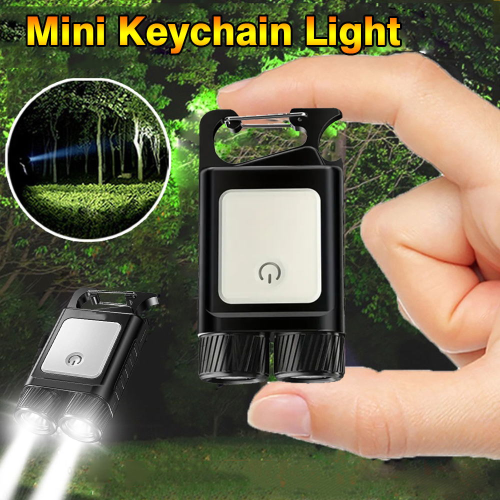 1pc Multifunctional Mini Keychain Torch Rechargeable Portable