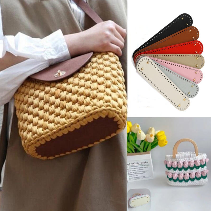 Crochet Bag Making Kit Purse Bottom 1 Oval Leather Bottom - Temu