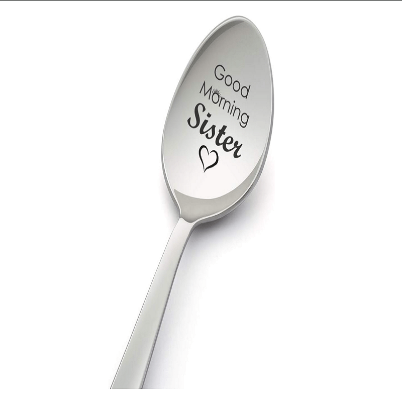 1pc, Buongiorno Sorella Spoon, Cucchiaio In Acciaio Inossidabile Inciso,  Cucchiaio Per Caffè Gelato Dessert Cereali, Regalo Di Compleanno Per Sorella,  Regalo Di Natale, Acquista Ora Per Offerte A Tempo Limitato