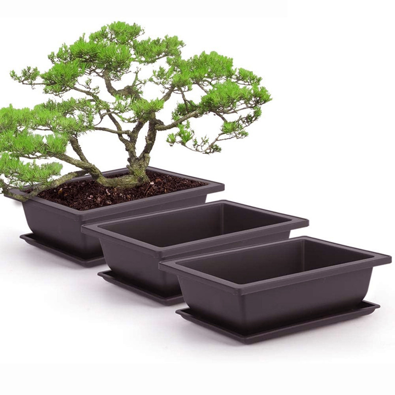 

1pc, Flowerpots Imitation Purple Clay Succulent Plants Pots Outdoor Garden Landscape Bonsai Pot Trays Rectangular Square Planter