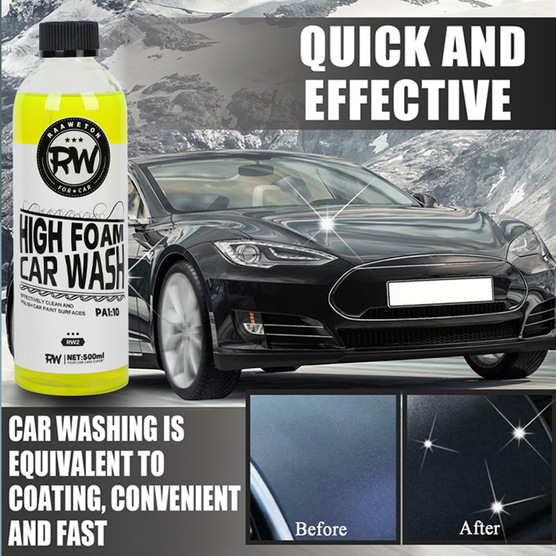 Liquide de lavage de voiture hautement moussant, nettoyant de bain