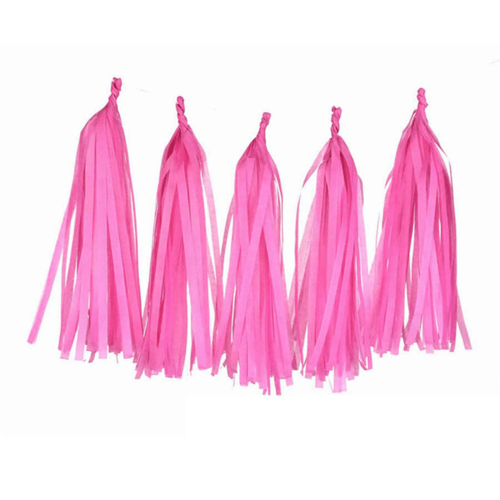 Fushia Pink Paper Tassel Garland for Decorations and Balloon