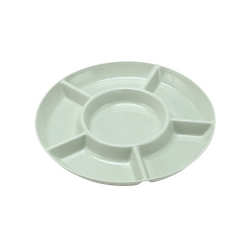 White 6 Compartment Plate with Lid