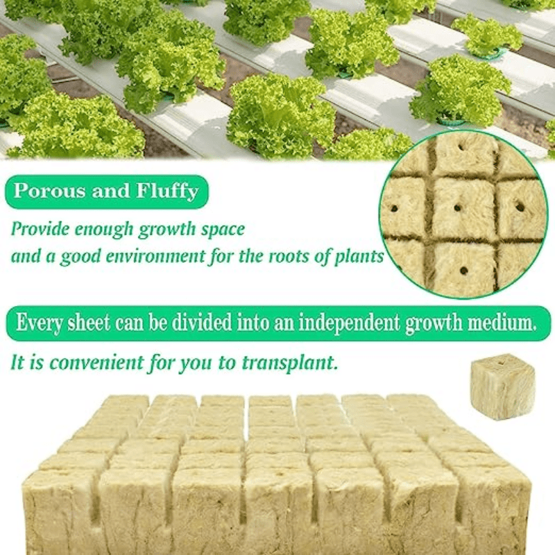 Rockwool Grow Cubes 1.5 Inches - Growing Medium Starter Sheets 30 per Pack