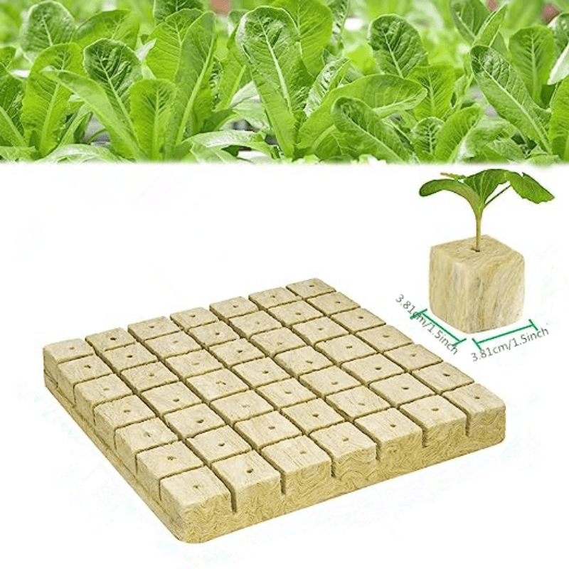 Rockwool Grow Cubes (1.5 Inches) - Growing Medium Starter Sheets (30 Per  Pack)