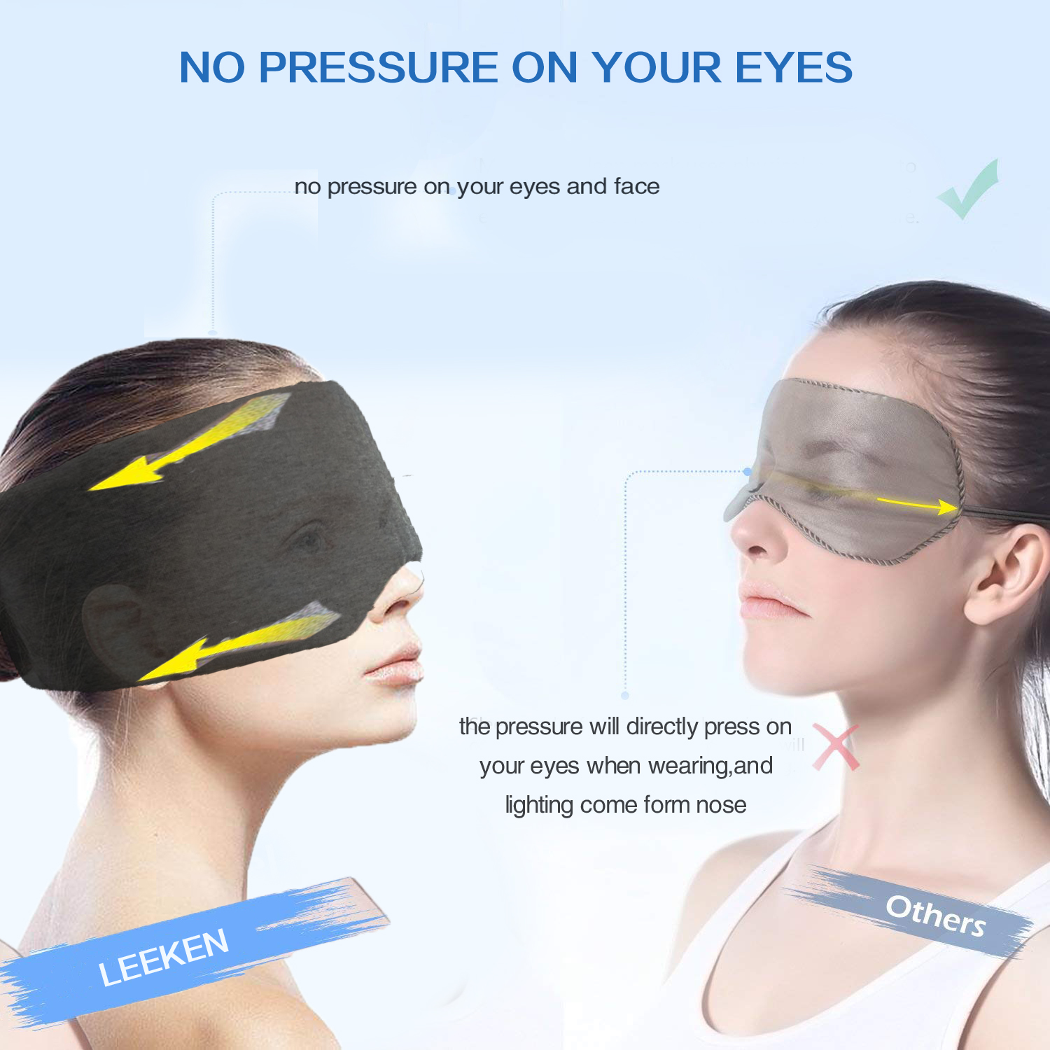 Genuine Leather Fleece-lined Fully Adjustable Blindfold / Eye 