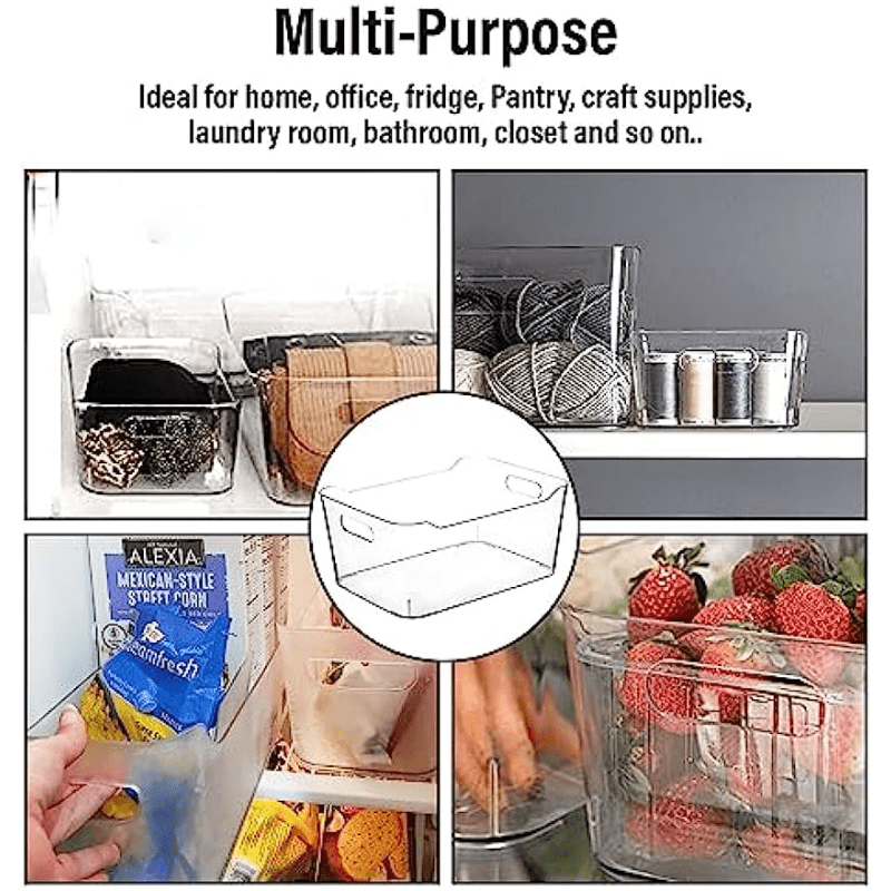 Clear Plastic Storage Organizing Bins With Lids, Clear Kitchen