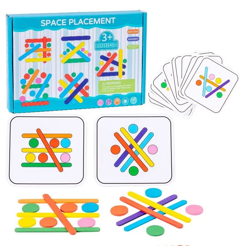 Kids Rainbow Stick Puzzle Toys, Educational Matching Game