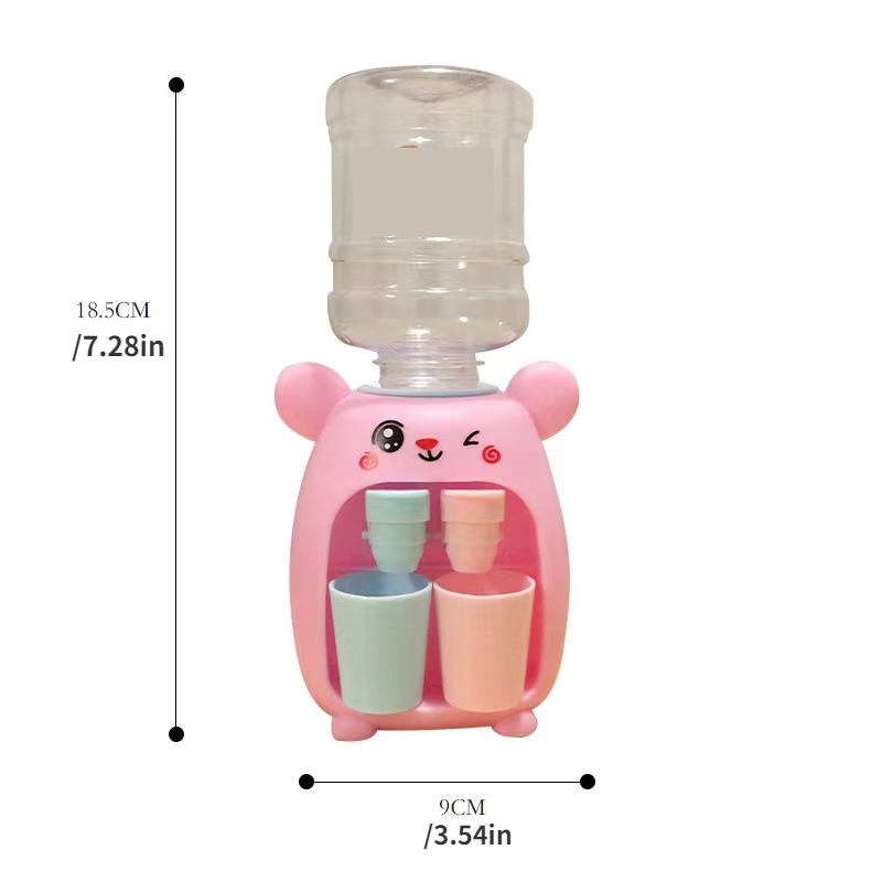 Mini Water Dispenser for Children Kids Gift Cute Cold/Warm Water Juice Milk  Drinking Fountain Simulation Cartoon Pig Kitchen Toy