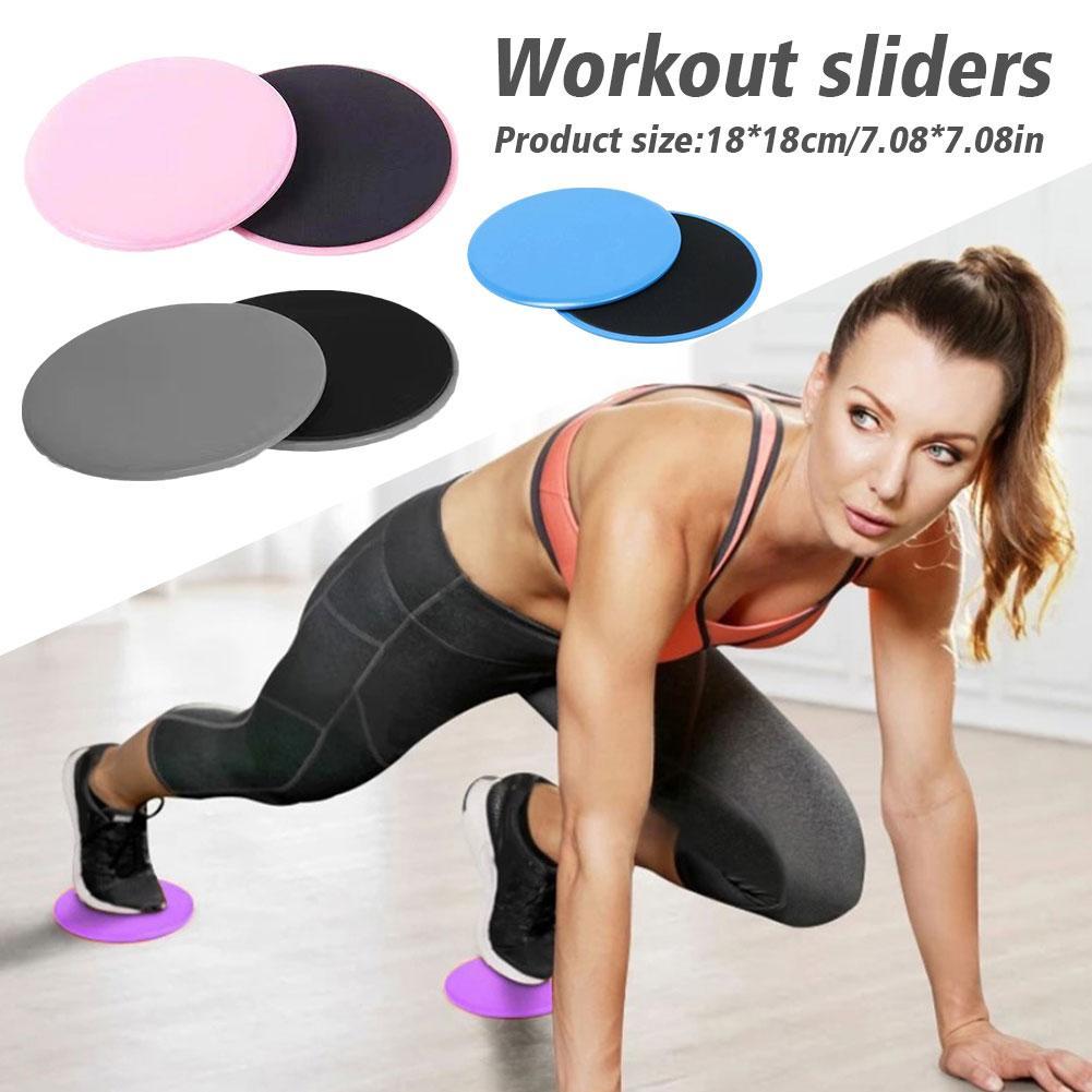 2PCS Workout Fitness Sliders Exercise Sliding Gliding Disc Pads Core Gym  Pink US