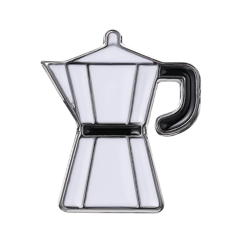 Creative Coffee Cup Brooch, Cartoon Cute Coffee Pot Cup Alloy