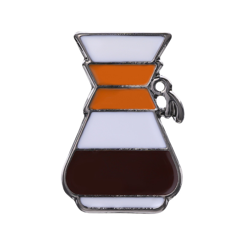 Creative Coffee Cup Brooch, Cartoon Cute Coffee Pot Cup Alloy