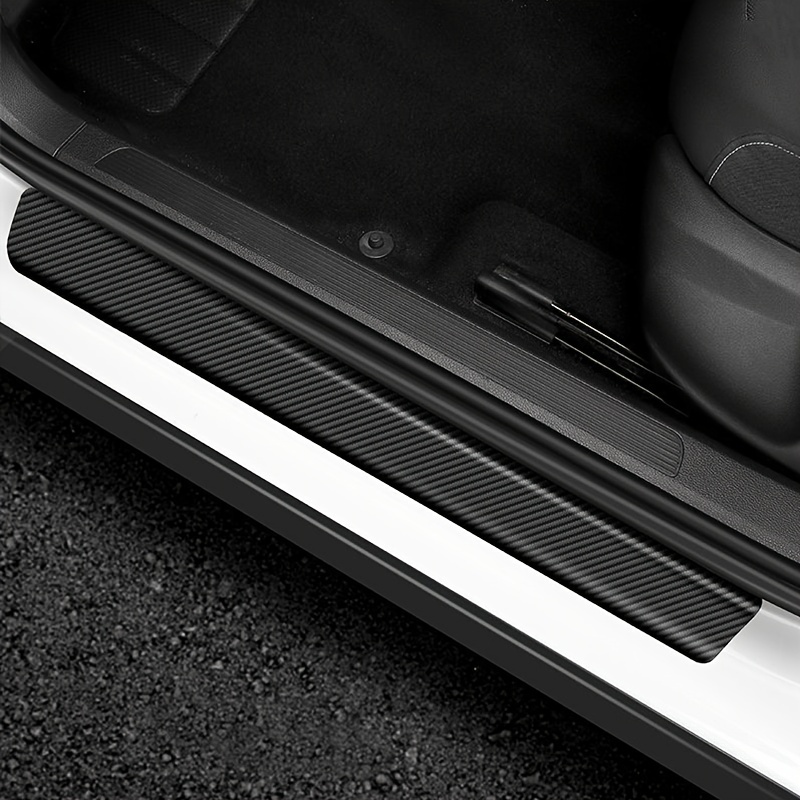 Car Door Sill Strip Carbon Fiber Grain Matte Anti stepping - Temu