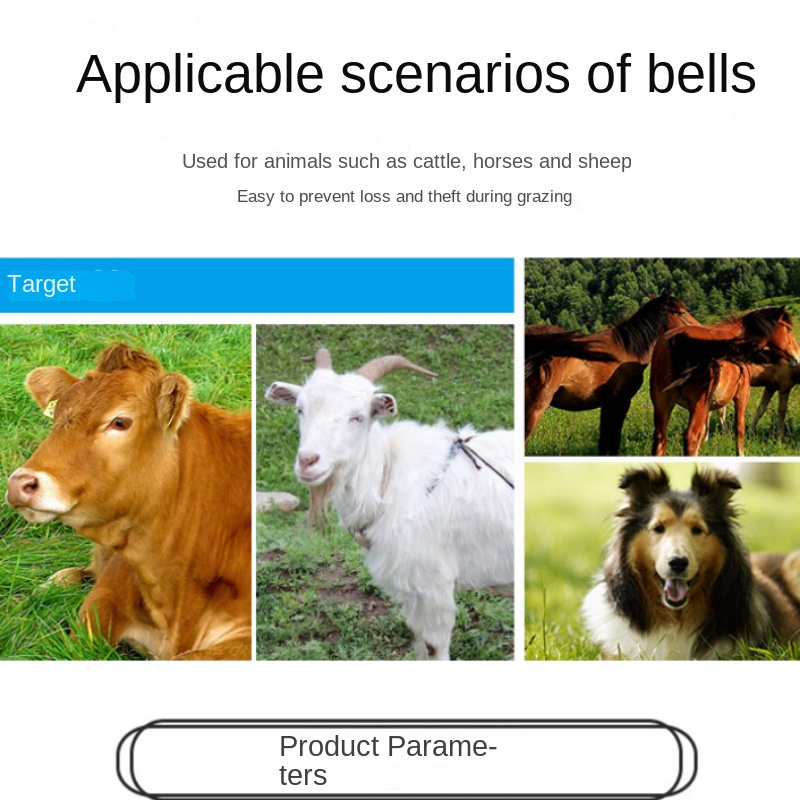 Grazing Cow Bells Horse Sheep Iron Bells Loud Bells Animal Grazing Bell  Cowbells Noise Makers for Cattle Sheep Cow Farm Animal Accessories L