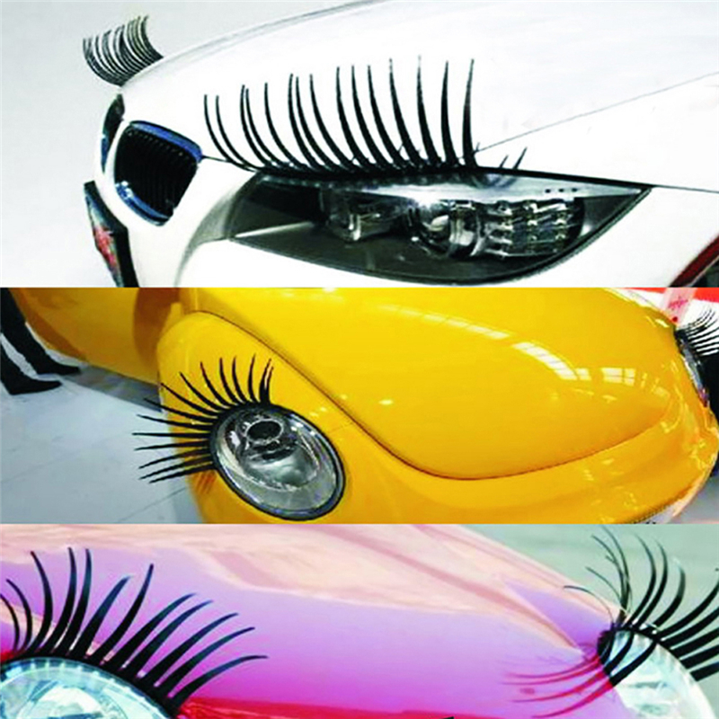 KYHK 2pcs Stirnlampe Wimpern Aufkleber, Auto gefälschte Wimpern Auto  Aufkleber, 3D elektrische Augen Aufkleber, Auto Scheinwerfer Aufkleber