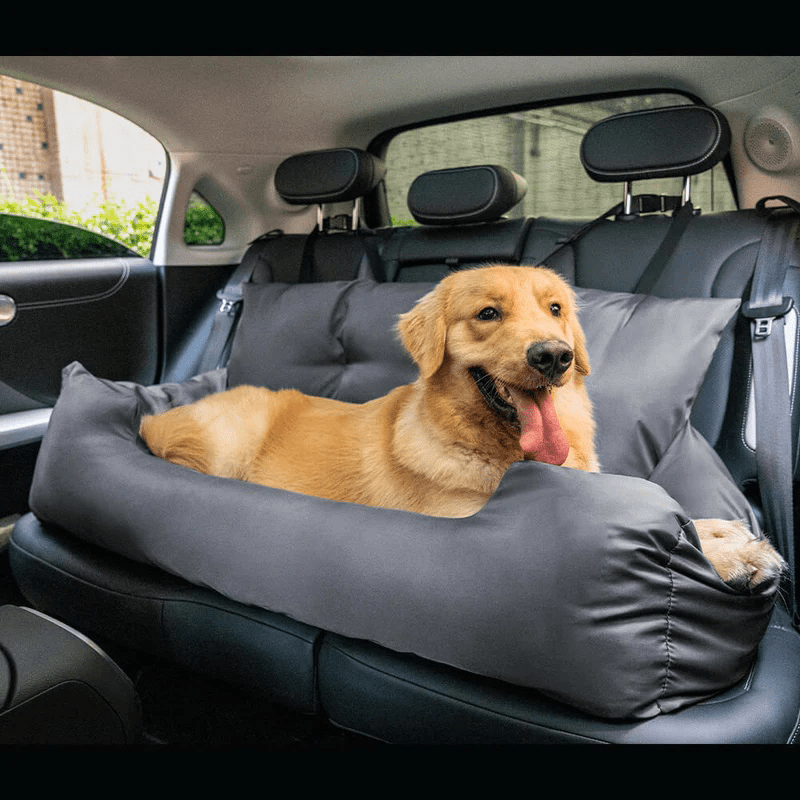 Lit de voiture pour chien, siège rehausseur pour chiot lit de transport de  voiture de voyage pour chien avec poche de rangement et laisse de sécurité  à clipser housse lavable amovible pour