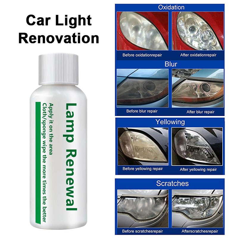 Car Headlight Restoration Set Fluid Repair Kit Plastic Light Polish Cleaner  Fast