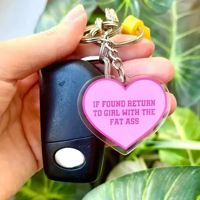 1pc Acrylic Return Fat Ass Keychain Funny Heart Shape Pendant Bag Backpack  Car Key Charm Accessory Women Girls Gifts - Jewelry & Accessories - Temu