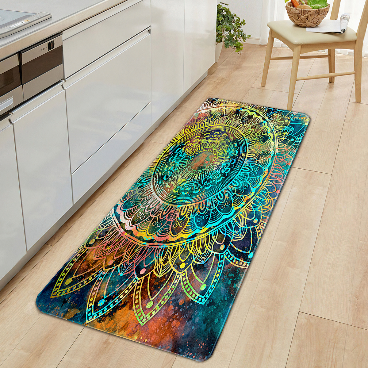 Mandala Pattern Printed Kitchen Floor Mat Boho Home - Temu