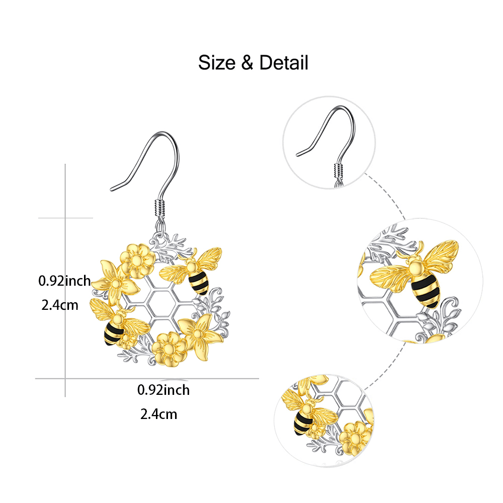 Fashion Bee Flower Honeycomb Earrings For Women And Girls As Birthday And  Christmas Gifts - Temu