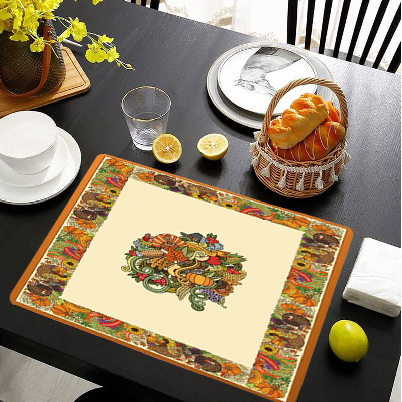 Leaf Cut Out Leather Placemats - Set of 6