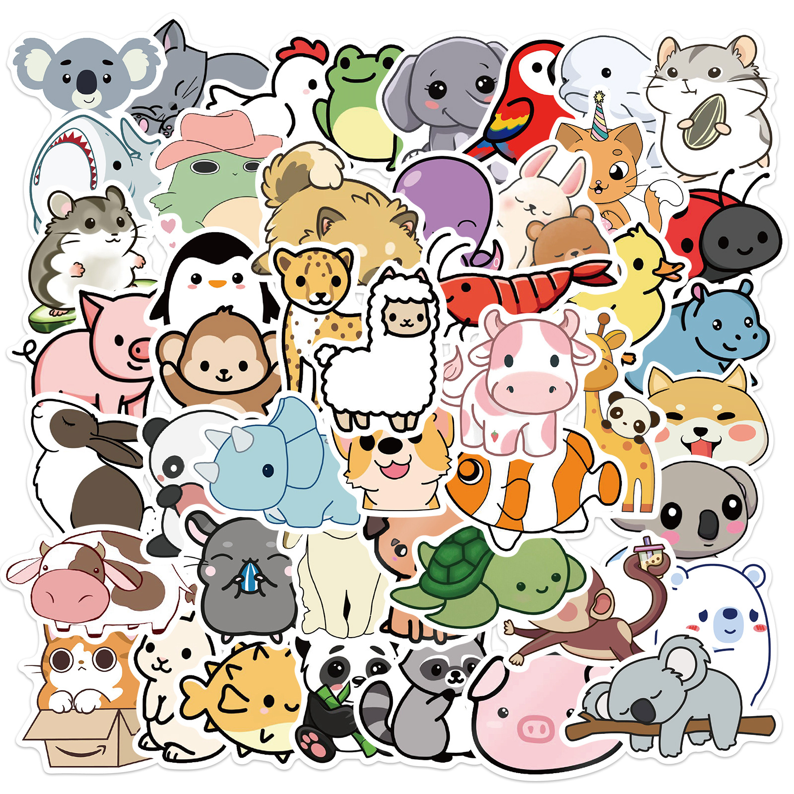 Cute Cartoon Animal Stickers Waterproof Vinyl Decals For - Temu