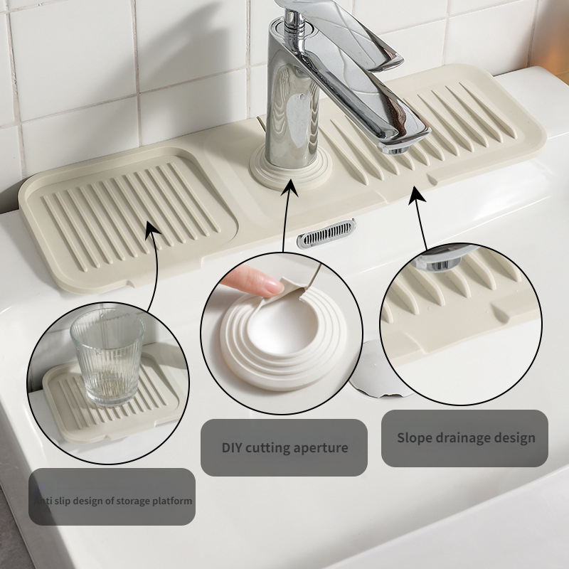 Thickened And Heightened Slope Drain Pad Faucet Sink Splash - Temu