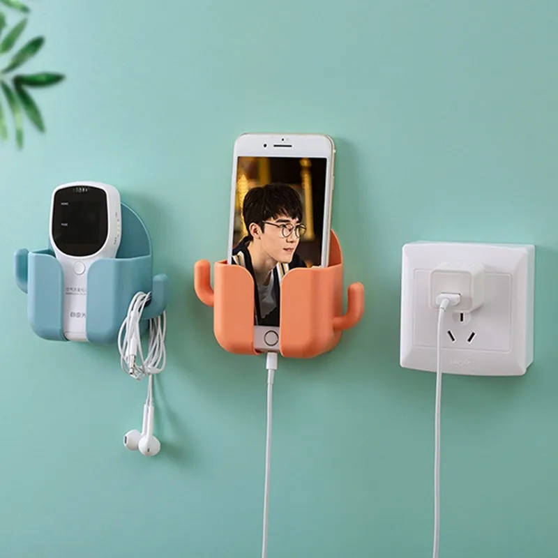 2PCS Wall-Mounted Storage Box, with Hook Mobile Phone Holder