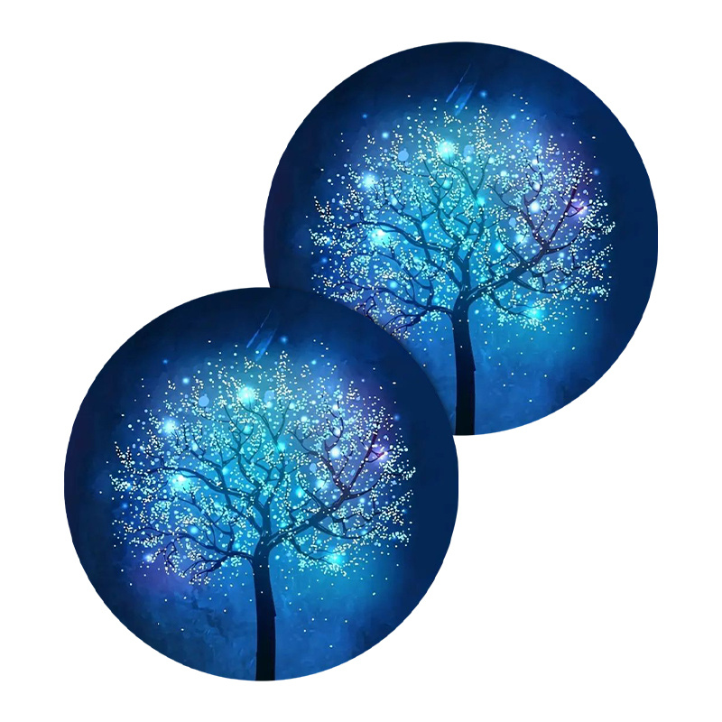 Blue Rainbow Tree Pattern Car Cup Holder Coaster Anti slip Temu