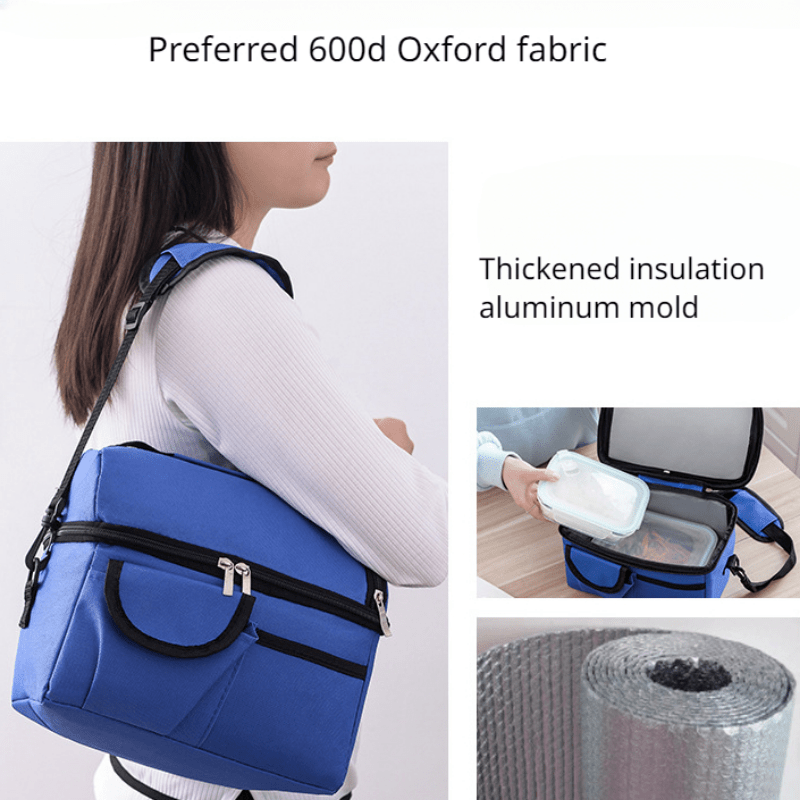 Double-layer Thickened Oxford Cloth Portable Insulation Bag, Ice Pack  Outdoor Picnic Bag, Lunch Bag, Waterproof Bag, Hand Wash, Insulated Lunch  Container Picnic Bag For Teenagers And Workers At School, Classroom,  Canteen, Back