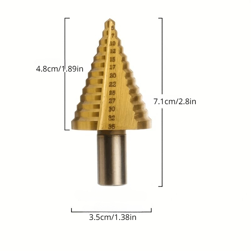 5 35mm Broca Escalonada Acero Alta Velocidad Madera Metal - Temu