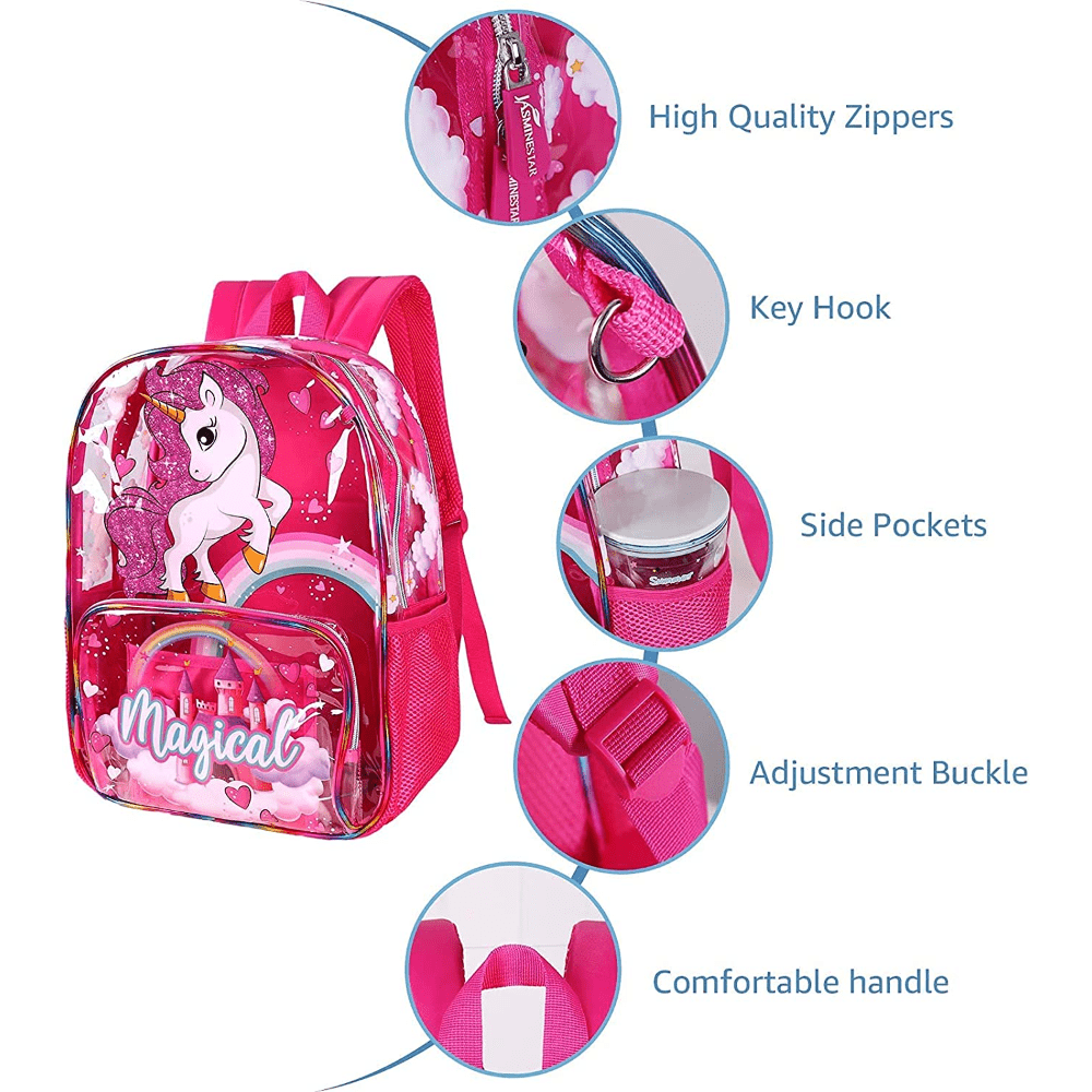 Mochila para niños, mochila para niños, mochila para niños, mochila escolar  ligera impermeable con bolsa de almuerzo y estuche para lápices, color