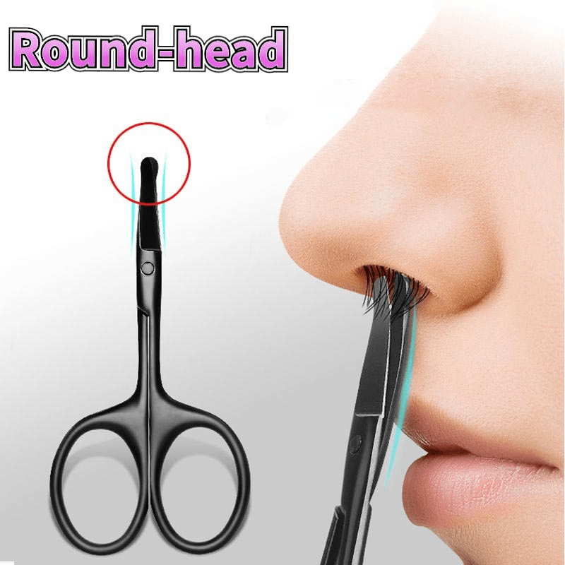 Nose Hair Trimming Scissors Suit For Facial Hair Ear Hair - Temu