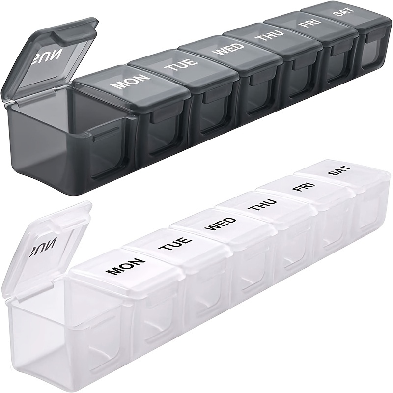 Weekly Pill Organizer 7 Day 2 Times A Day, Sukuos Large Daily Pill Cases  For Pills/vitamin/fish Oil/supplements