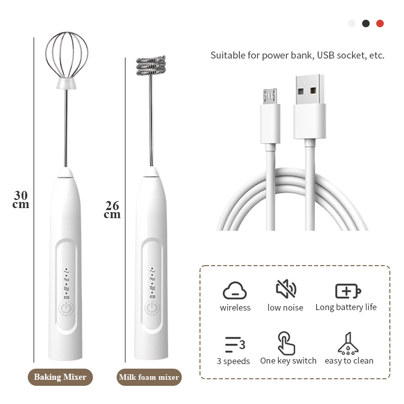 Electric Wireless Hand-Held Egg Beater Milk Frother Mixer Power