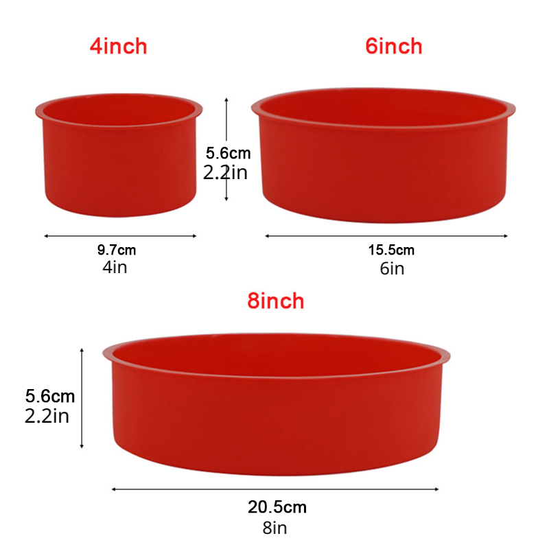 3pcs, Silicone Cake Pans (6''+8''+10''), Baking Cake Mold, Baking Pan, Oven  Accessories, Baking Tools, Kitchen Gadgets, Kitchen Accessories