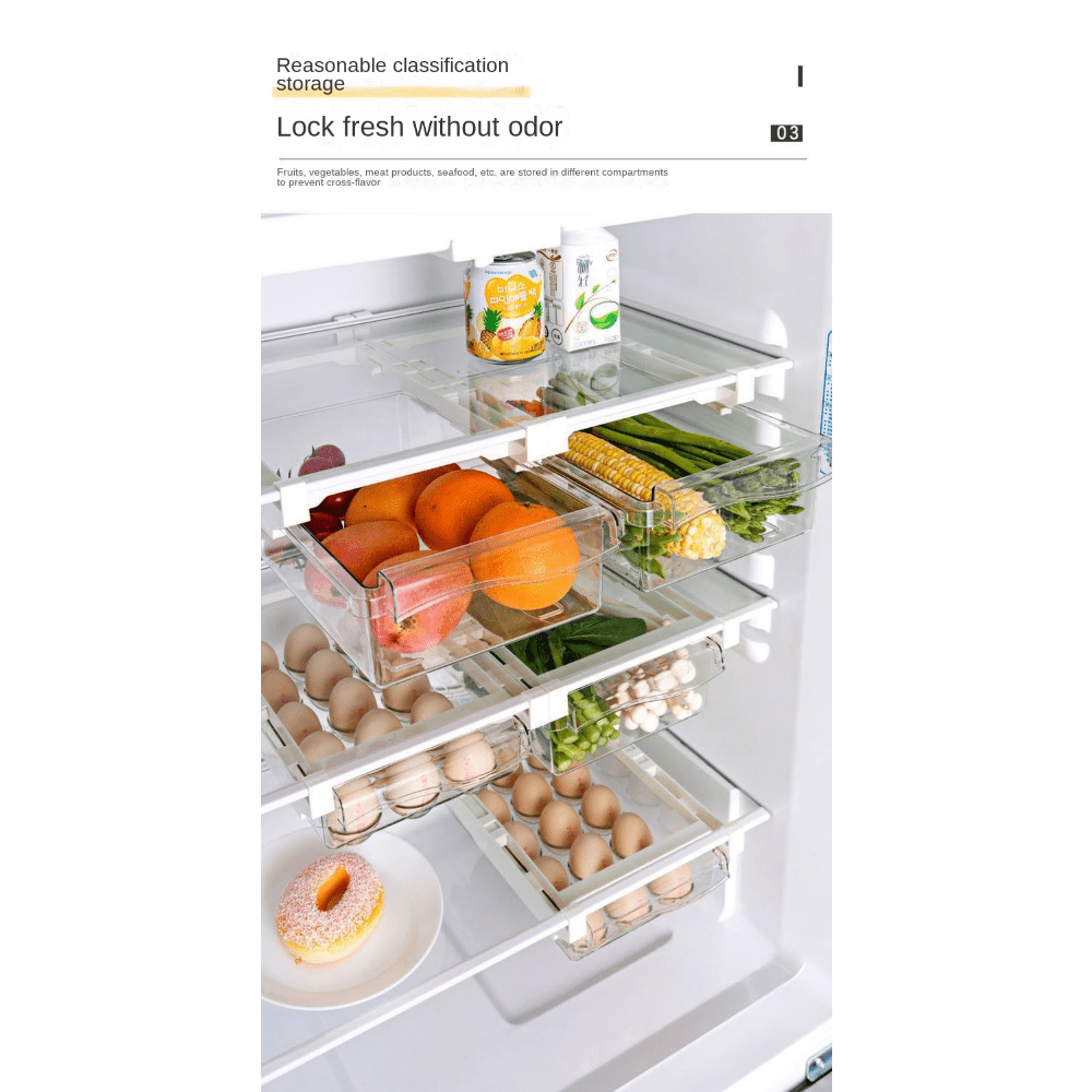 Refrigerator Clear Plastic Drawer Egg Storage Bin Durable - Temu