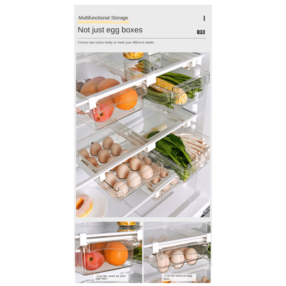 Fridge Organizer, Drawer Refrigerator Hanging Box Multifunction