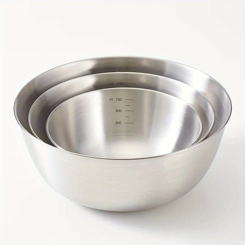 3pcs Stainless Steel Mixing Bowls: The Perfect Kitchen Accessory for Every Home!